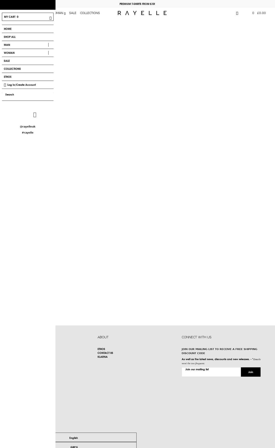 rayelle.co.uk shopify website screenshot