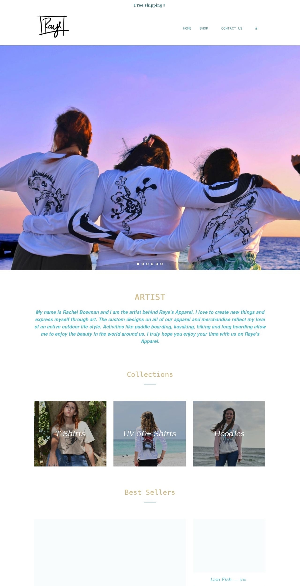 rayesapparel.com shopify website screenshot