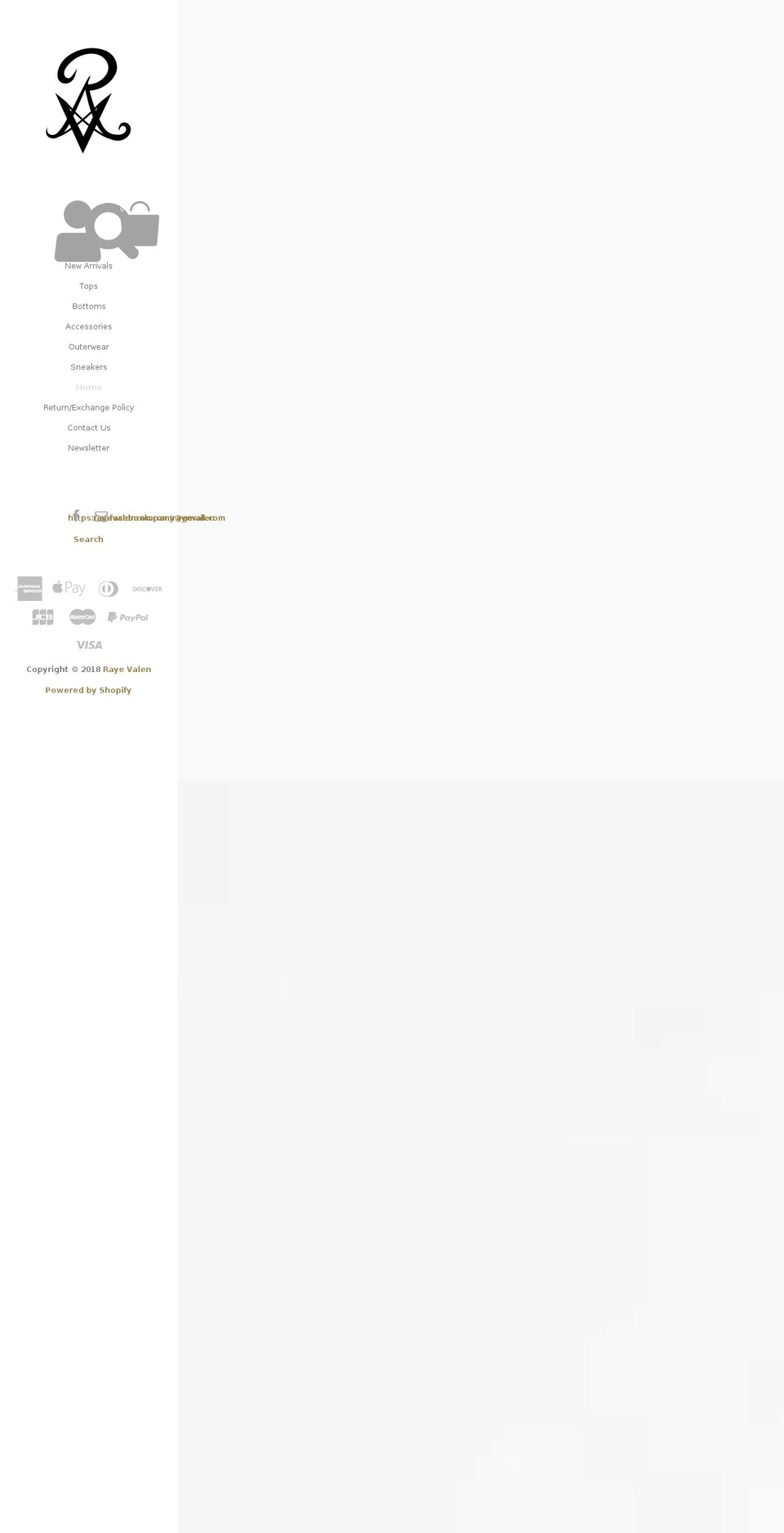 rayevalen.com — Shopify storefront screenshot