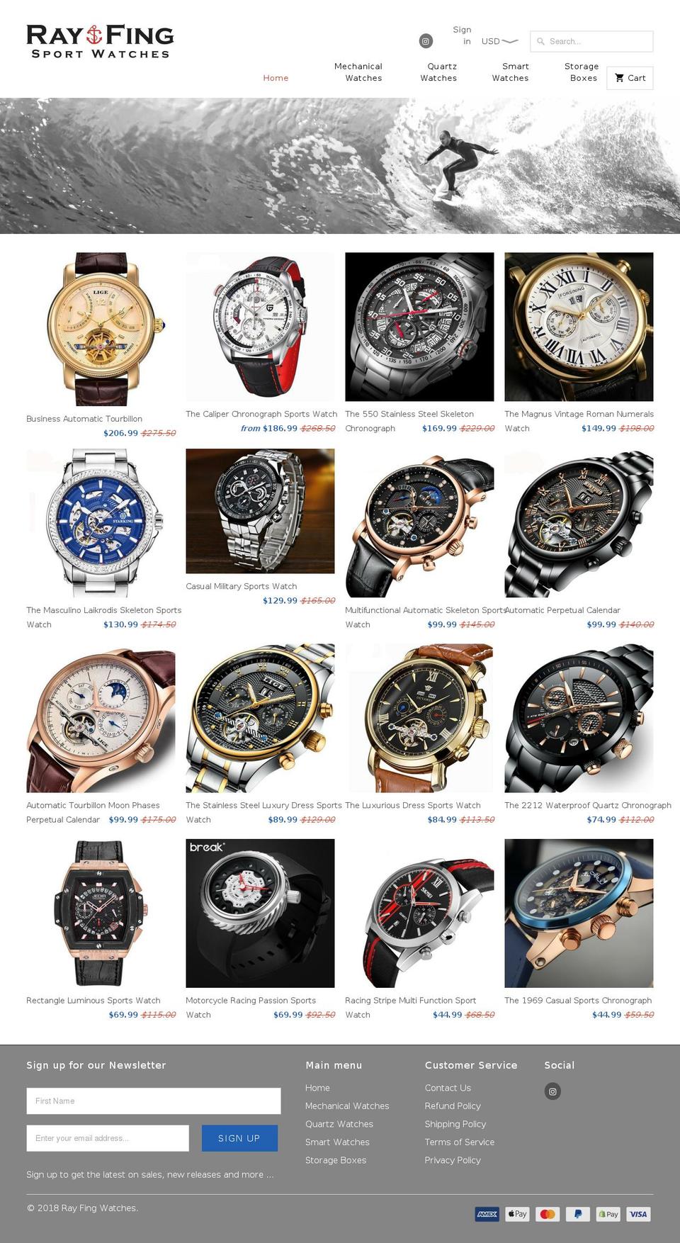 rayfing.com — Shopify storefront screenshot