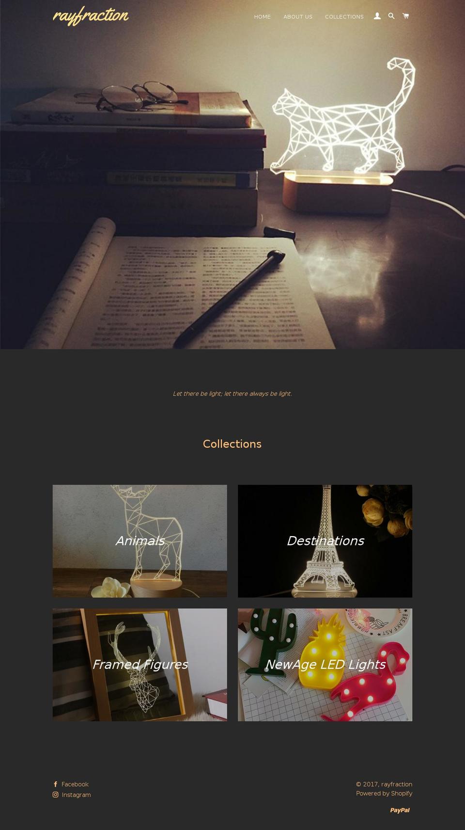 rayfraction.com shopify website screenshot