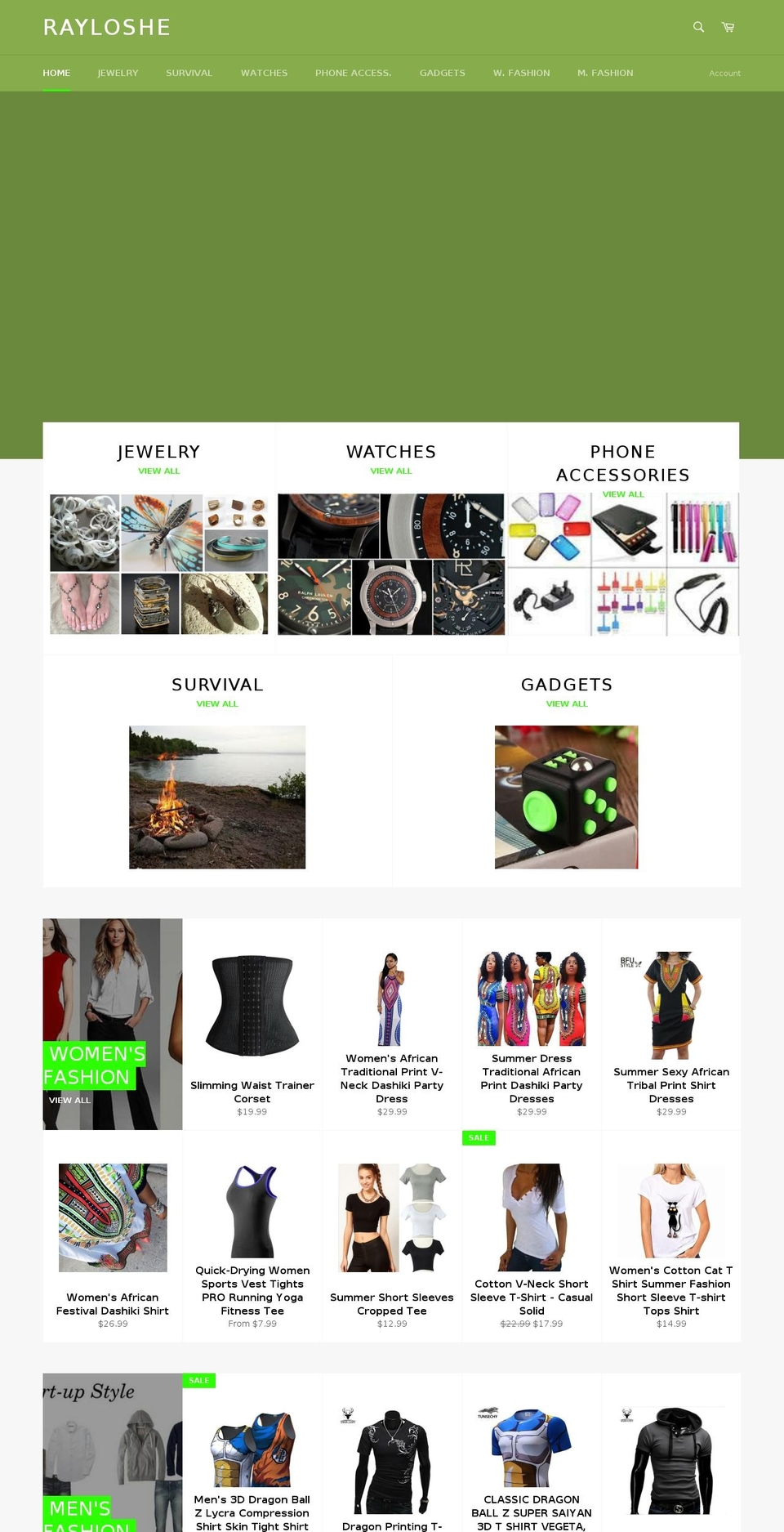 rayloshe.com — Shopify storefront screenshot