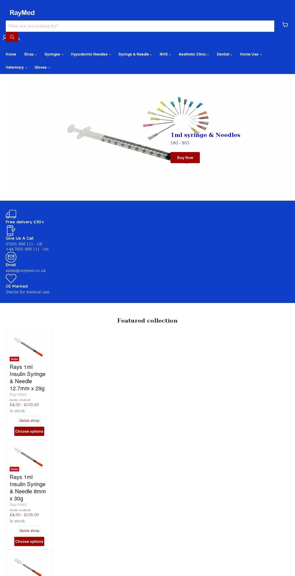 raymed.co.uk shopify website screenshot