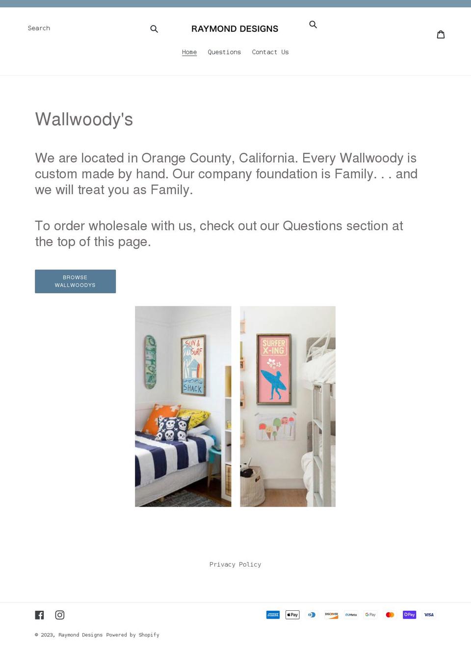 raymonddesigns.com shopify website screenshot
