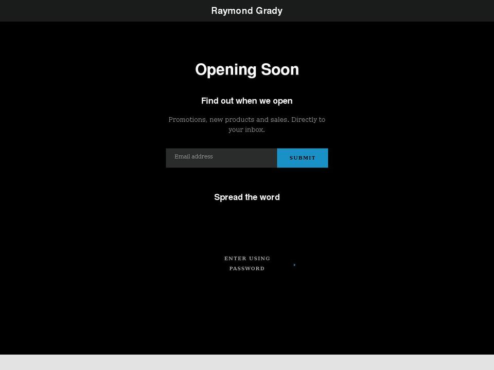 raymondgrady.com shopify website screenshot