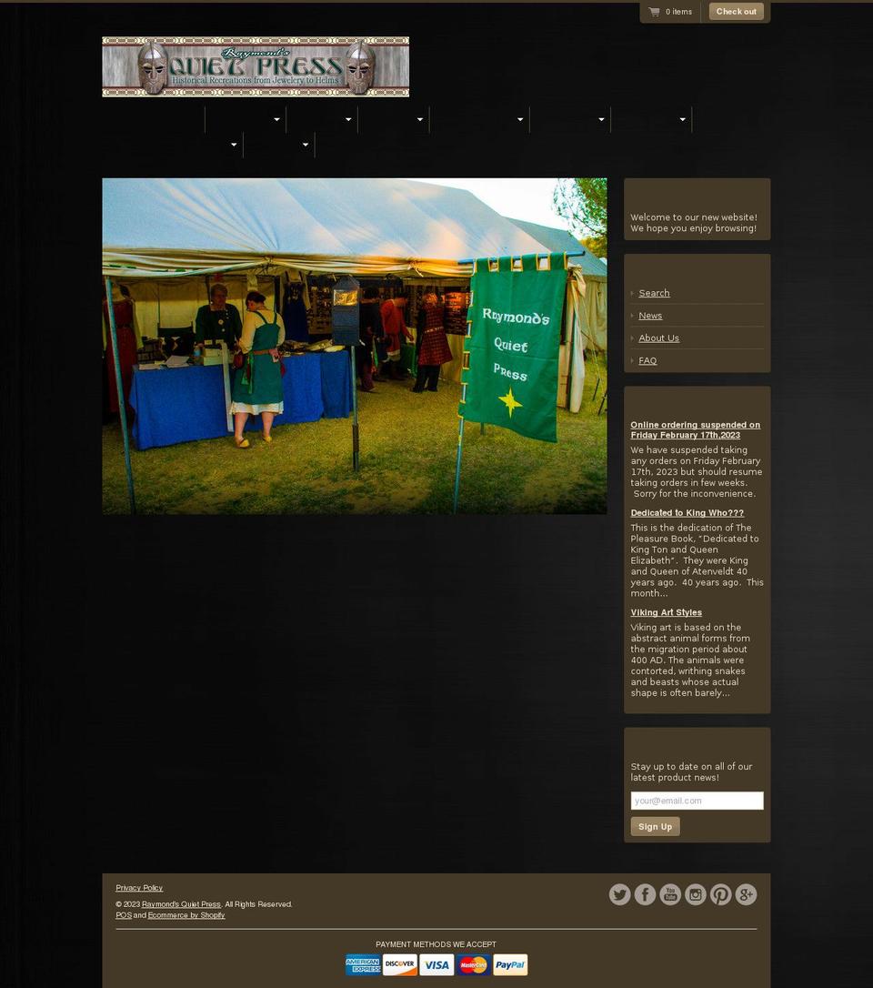 raymonds-quiet-press.myshopify.com shopify website screenshot