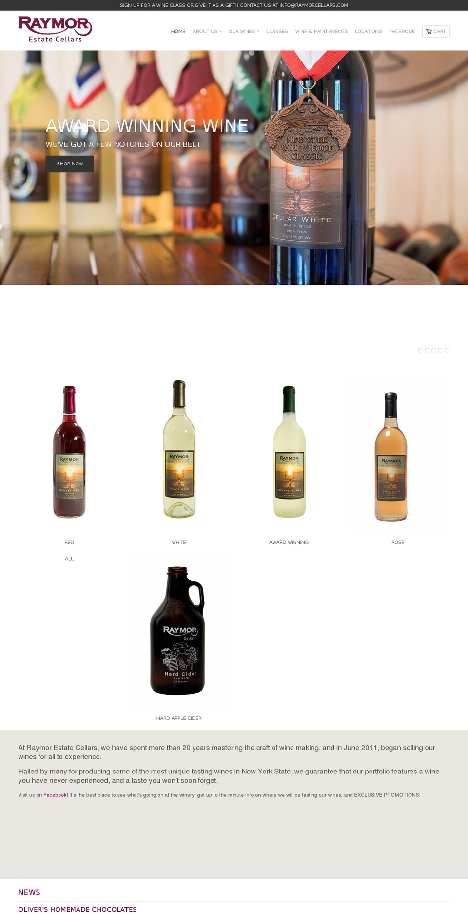 raymorcellars.com shopify website screenshot