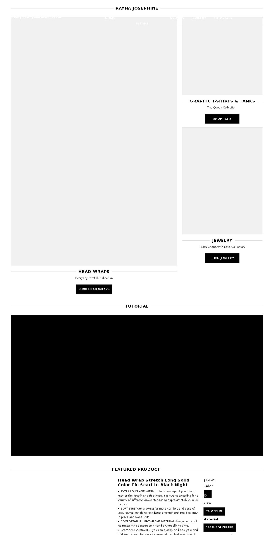 raynajosephine.com — Shopify storefront screenshot