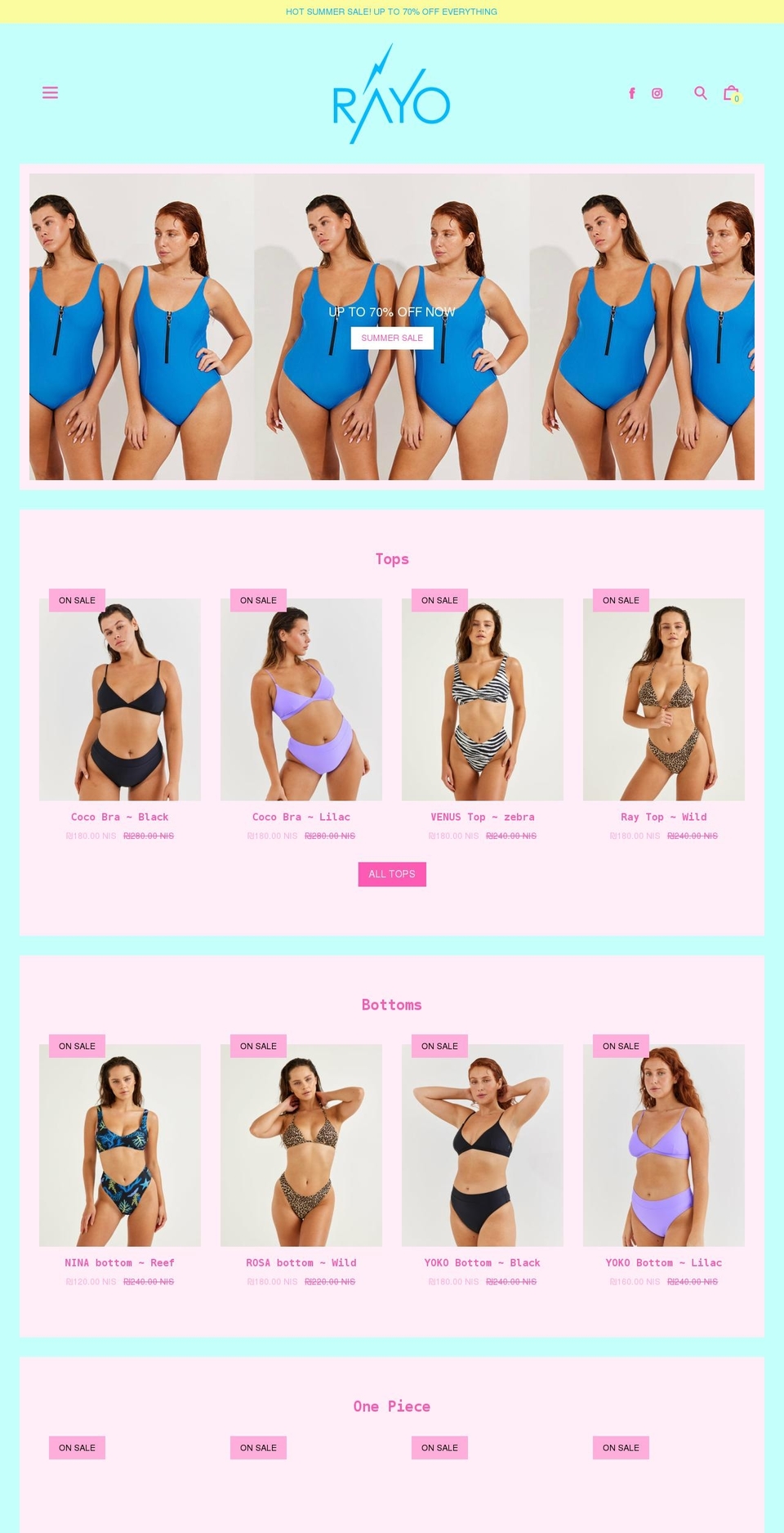 rayoswim.com shopify website screenshot