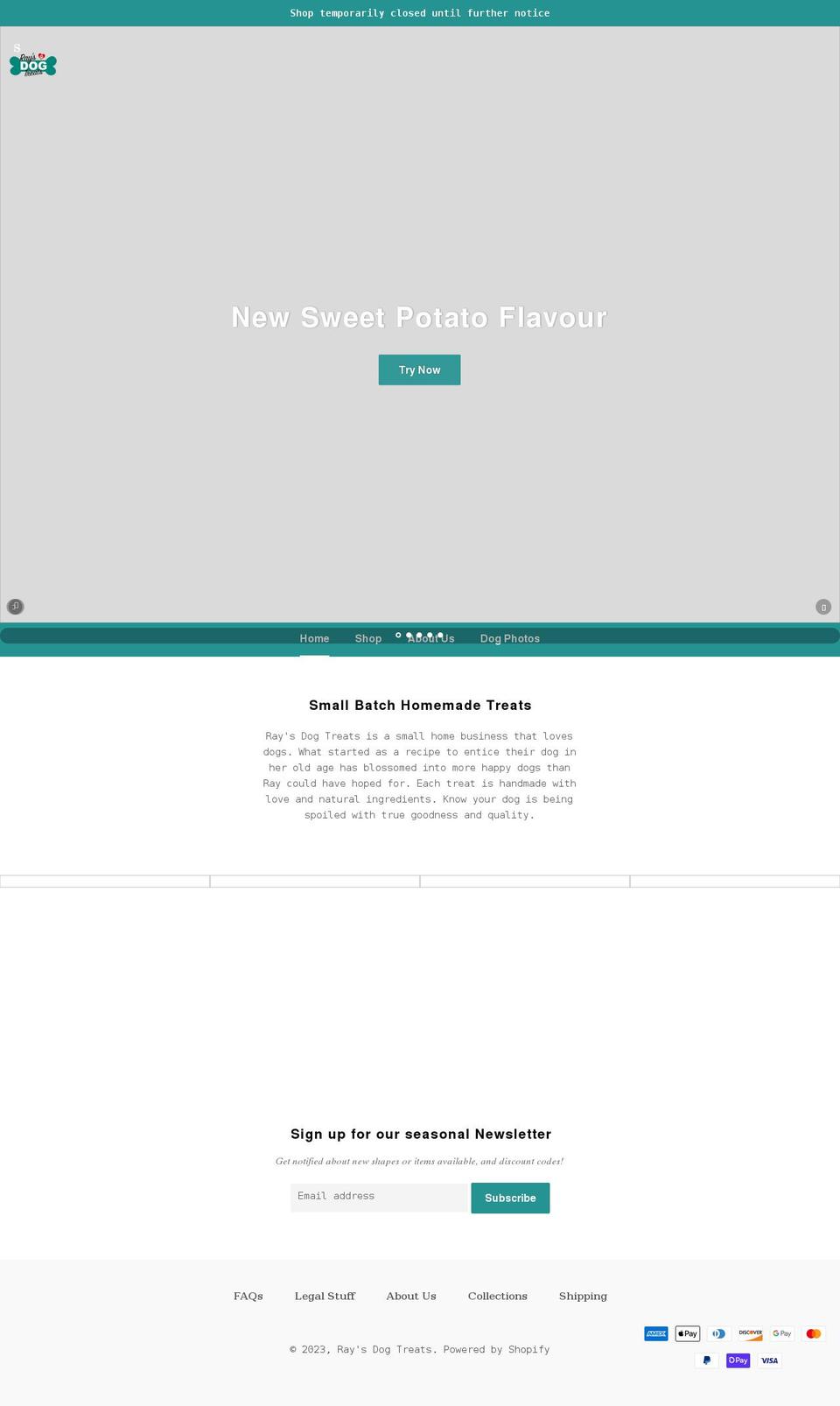 raysdogtreats.com shopify website screenshot