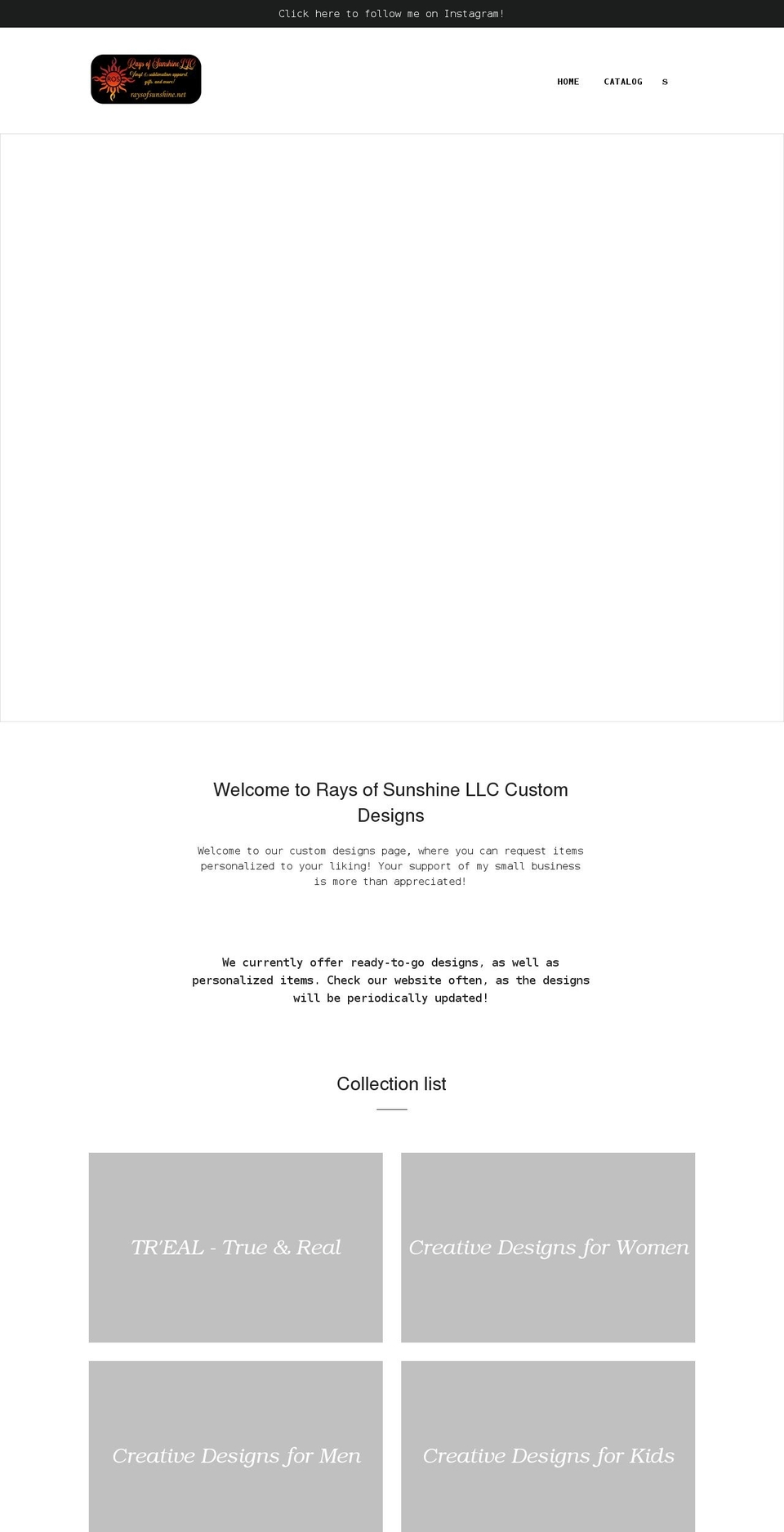 raysofsunshine.net shopify website screenshot
