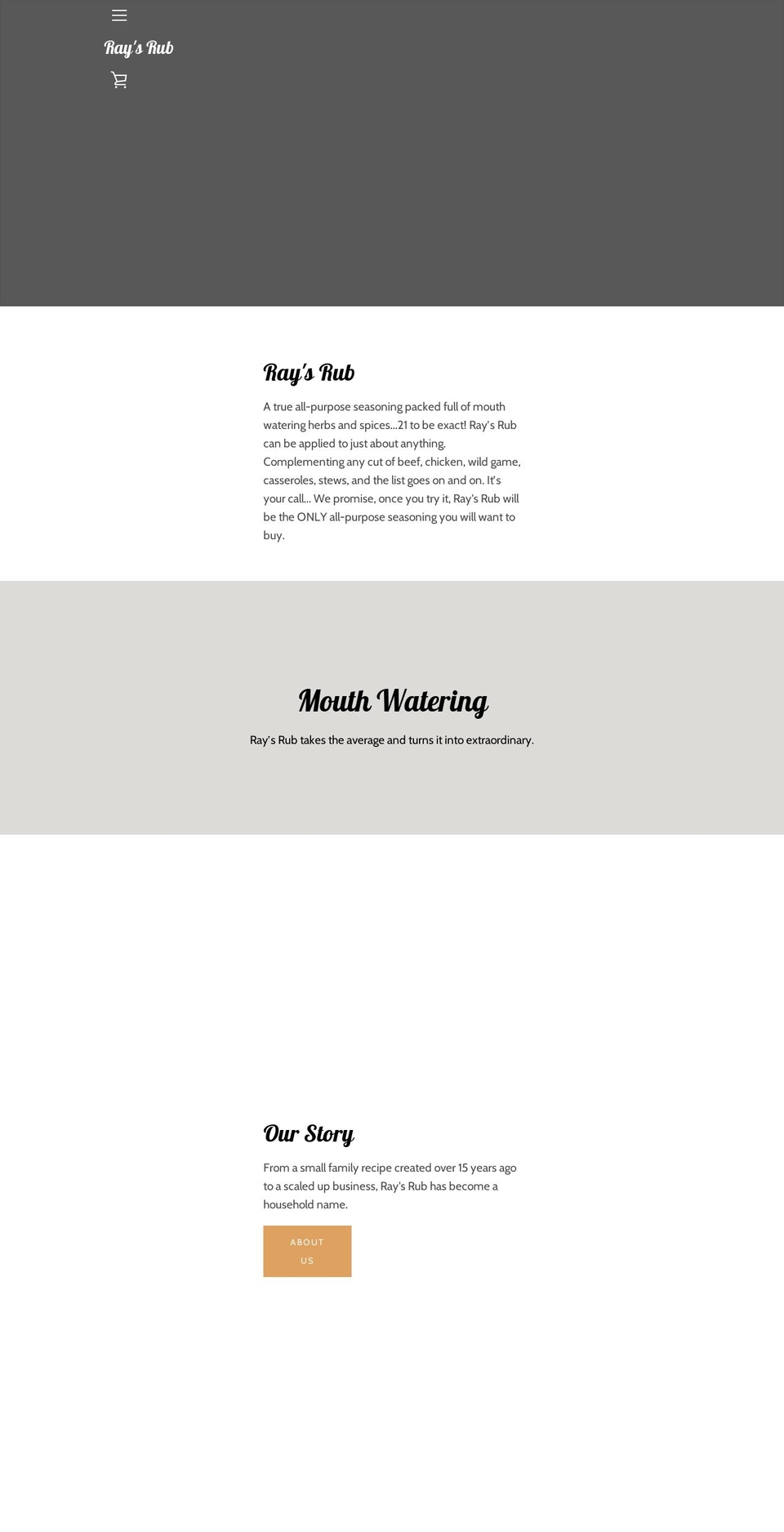 raysrub.com shopify website screenshot