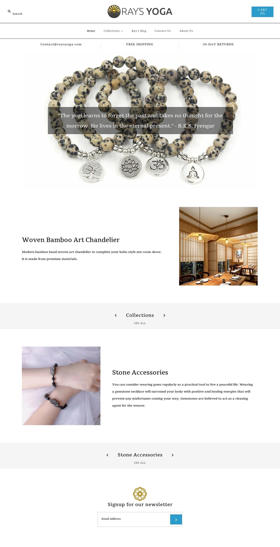 raysyoga.com shopify website screenshot