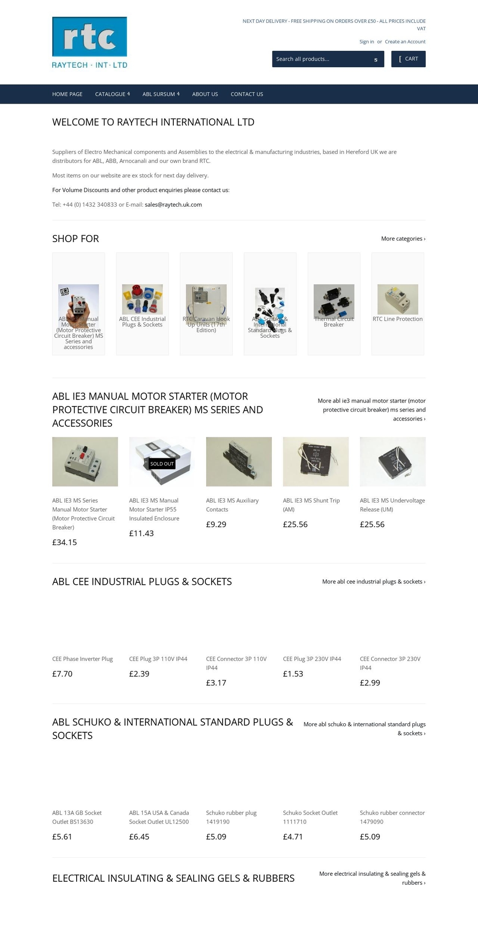 raytechintltd.com shopify website screenshot