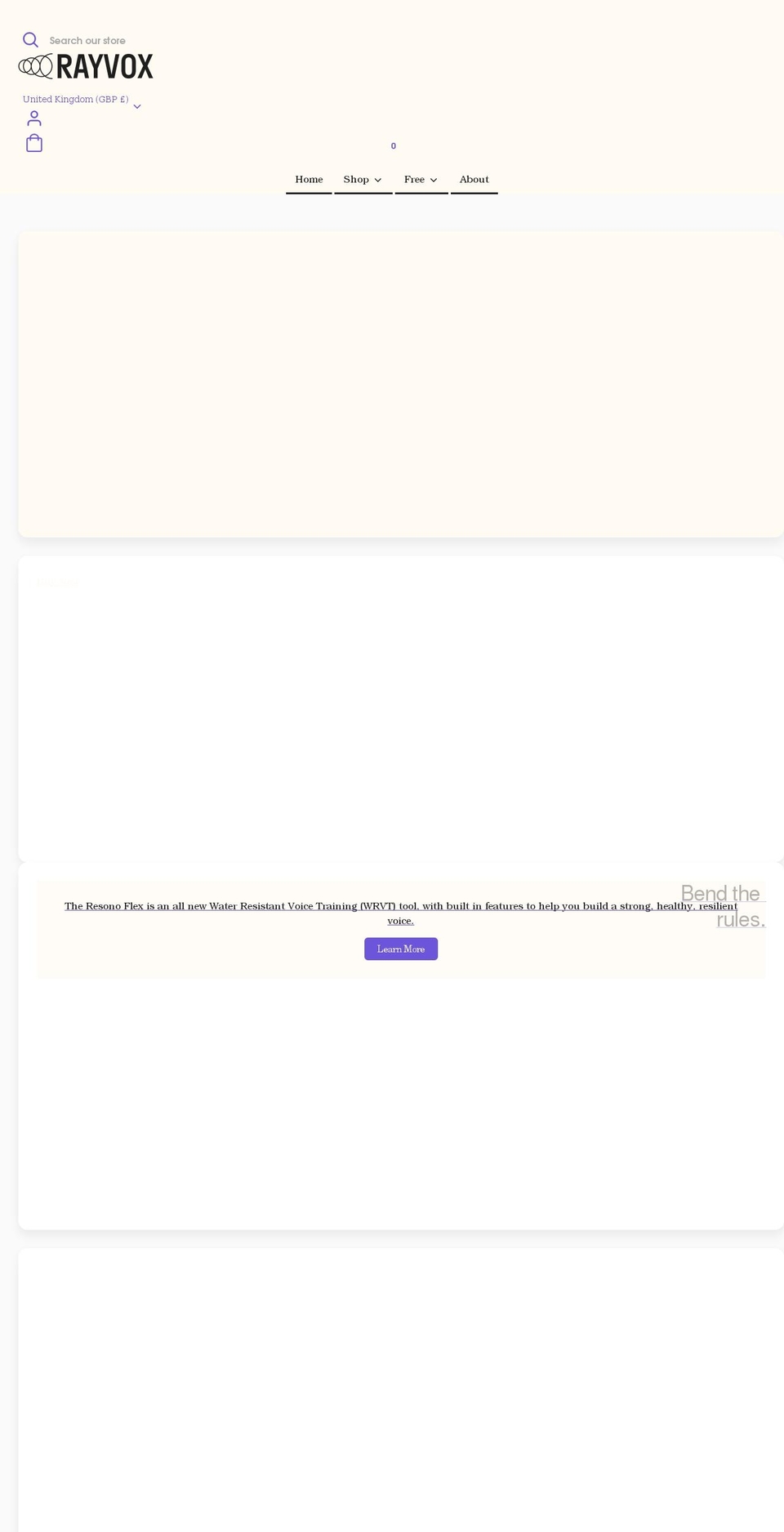 rayvox.co.uk shopify website screenshot