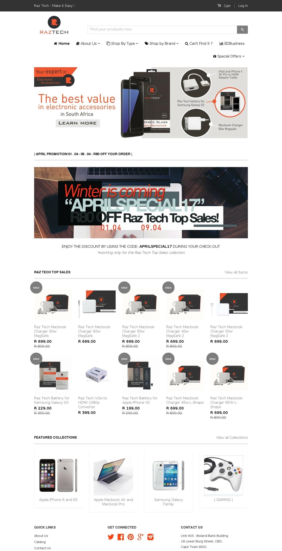 raz-tech.myshopify.com shopify website screenshot