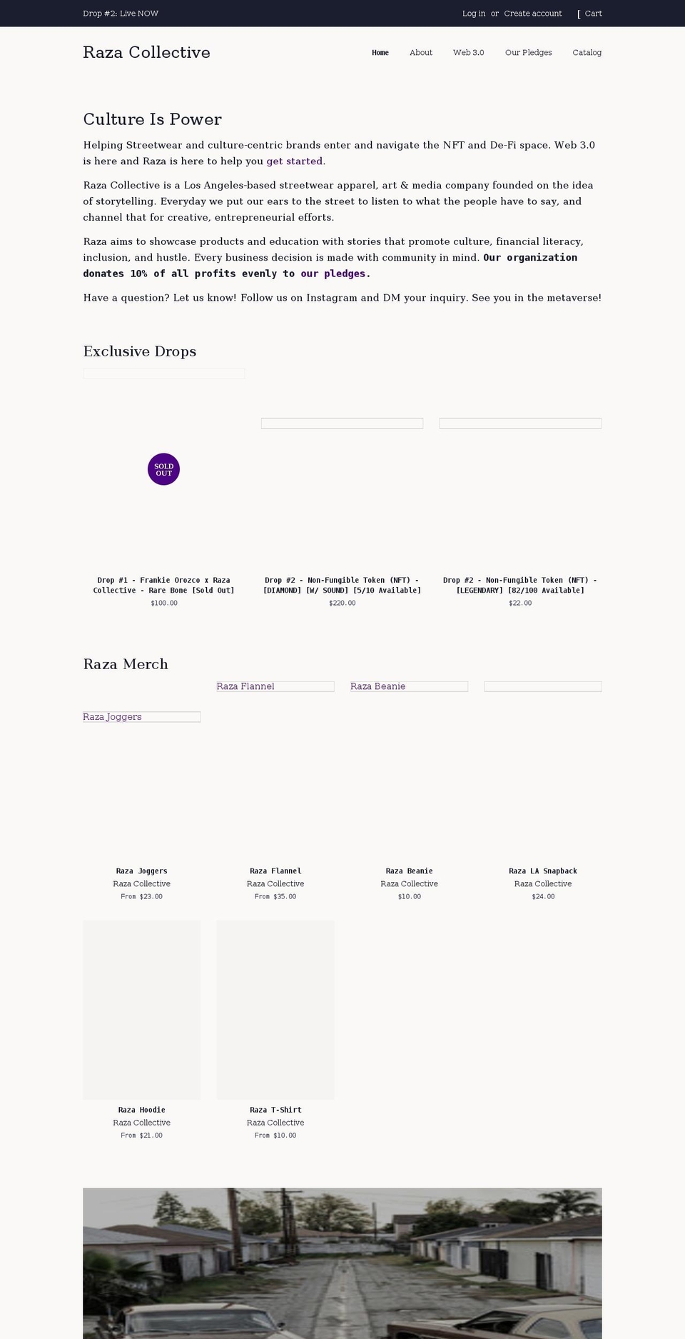 razacollective.com shopify website screenshot