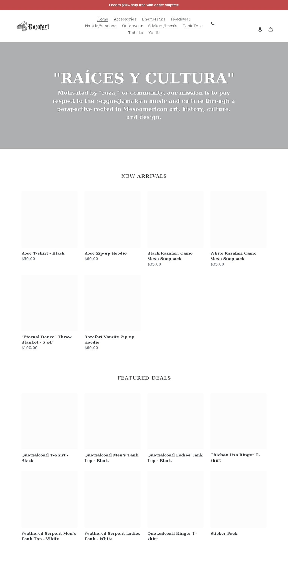 razafariapparel.com shopify website screenshot
