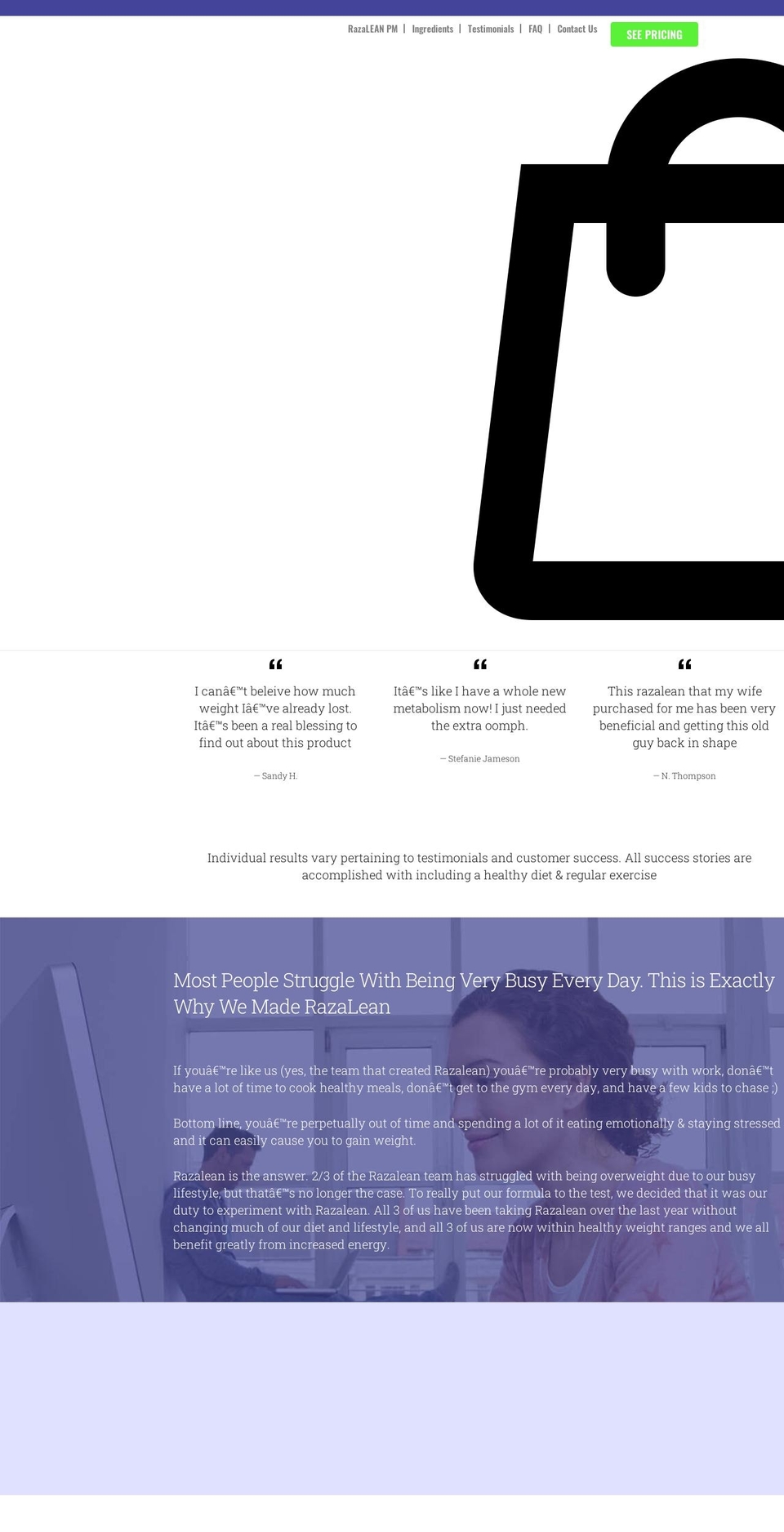 razalean.com — Shopify storefront screenshot