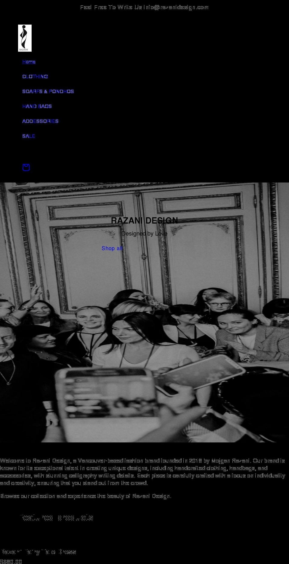 razanidesign.com shopify website screenshot