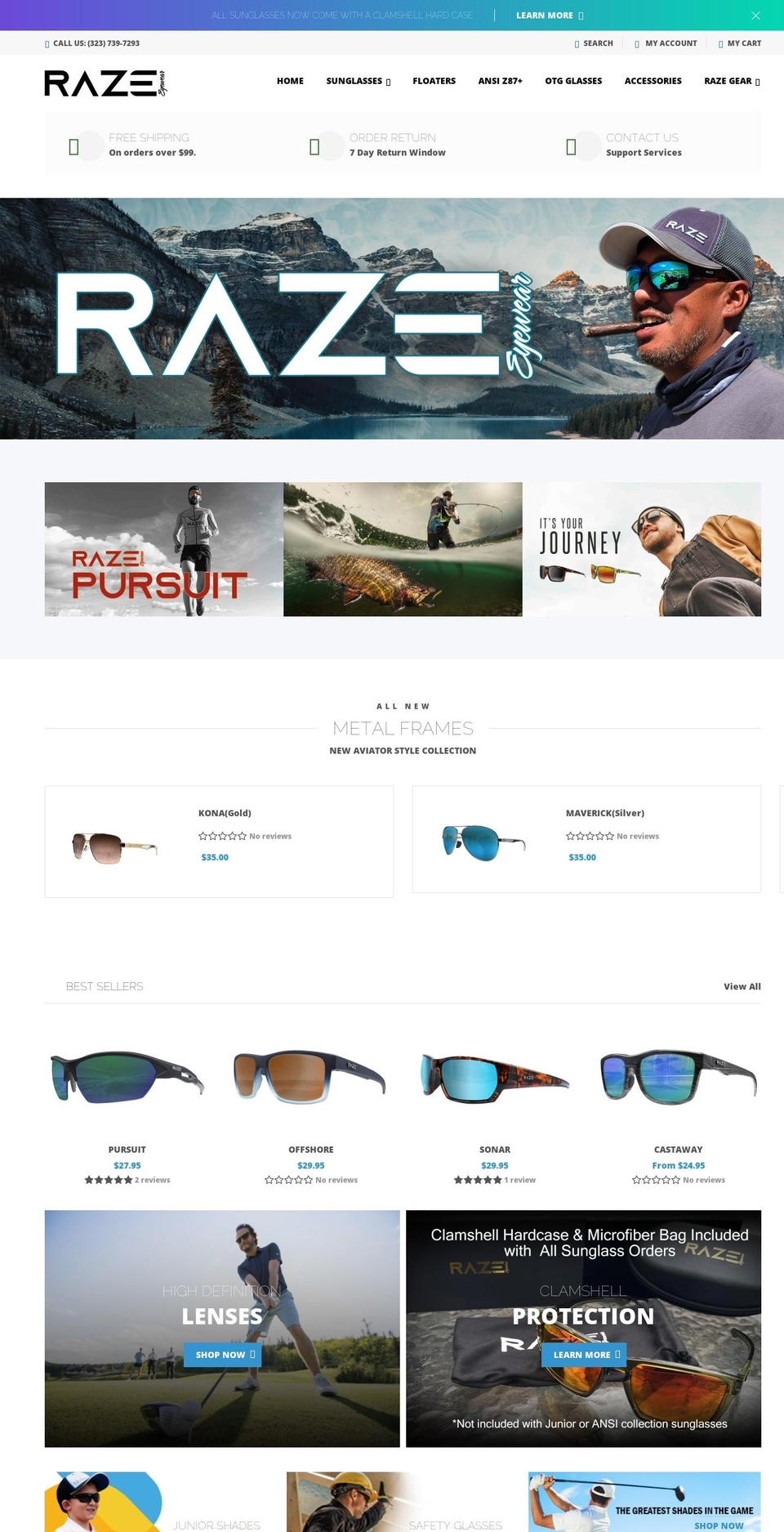 razeeyewear.com shopify website screenshot