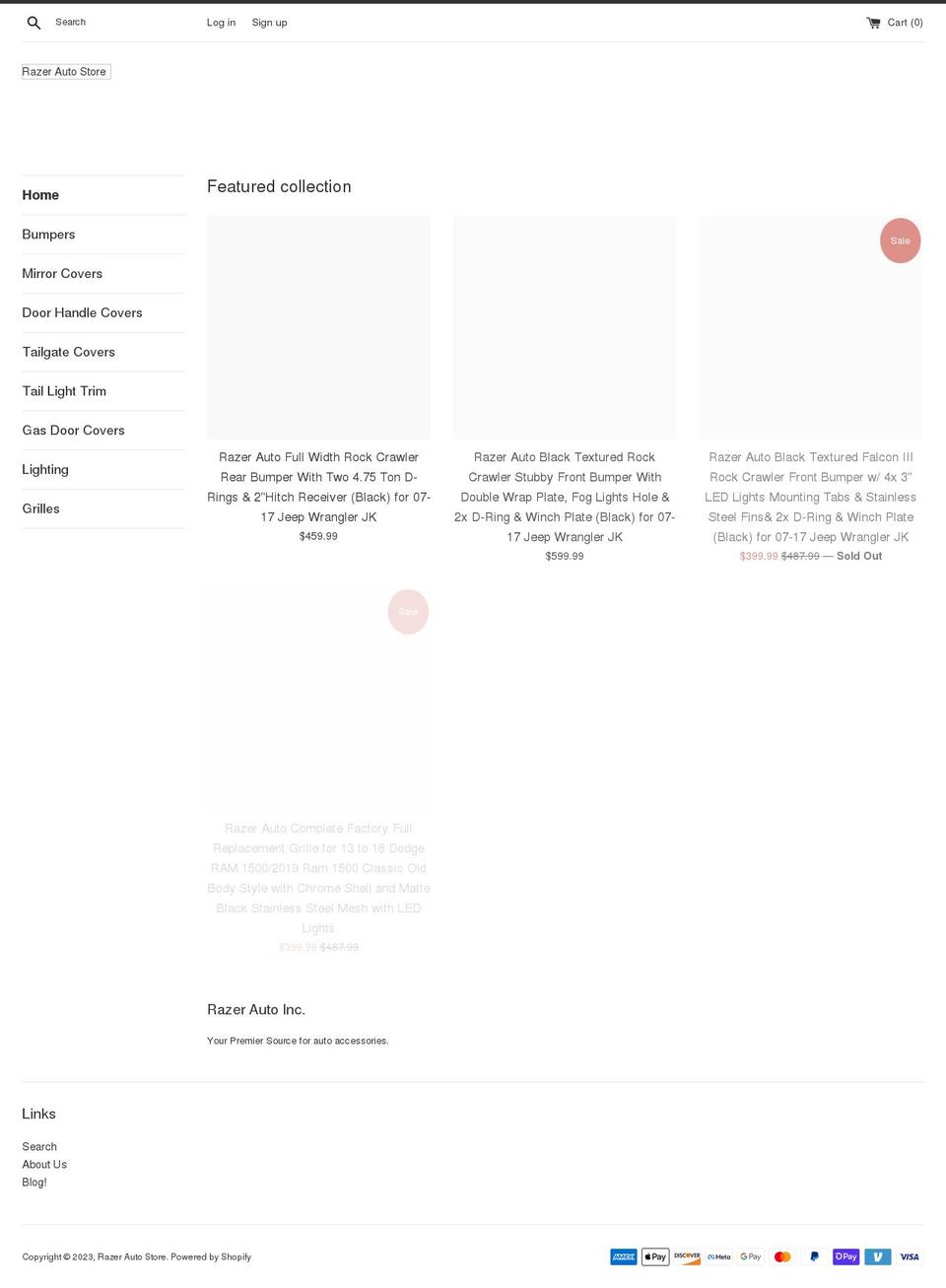 razerautostore.com shopify website screenshot