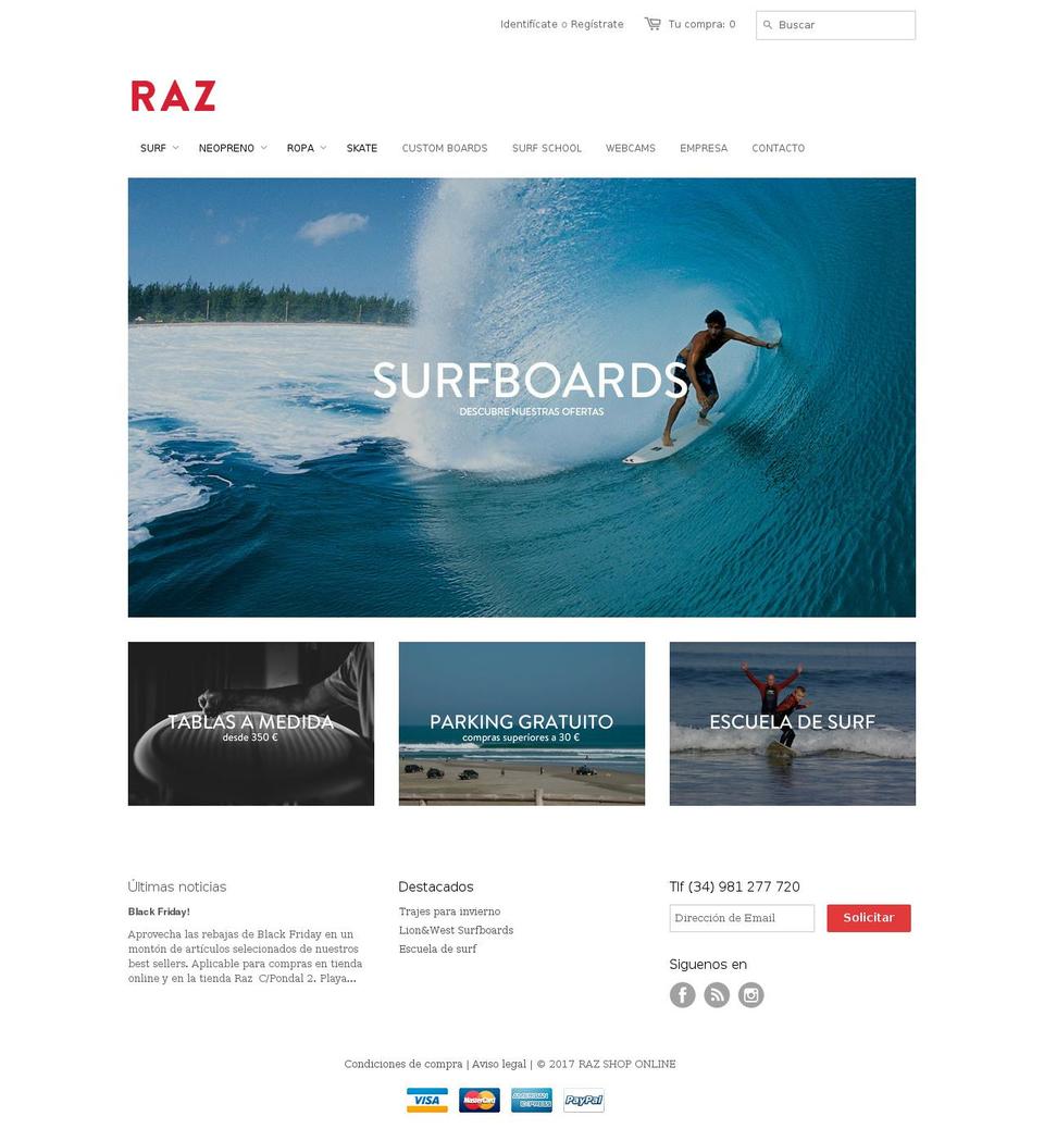 razo.es shopify website screenshot