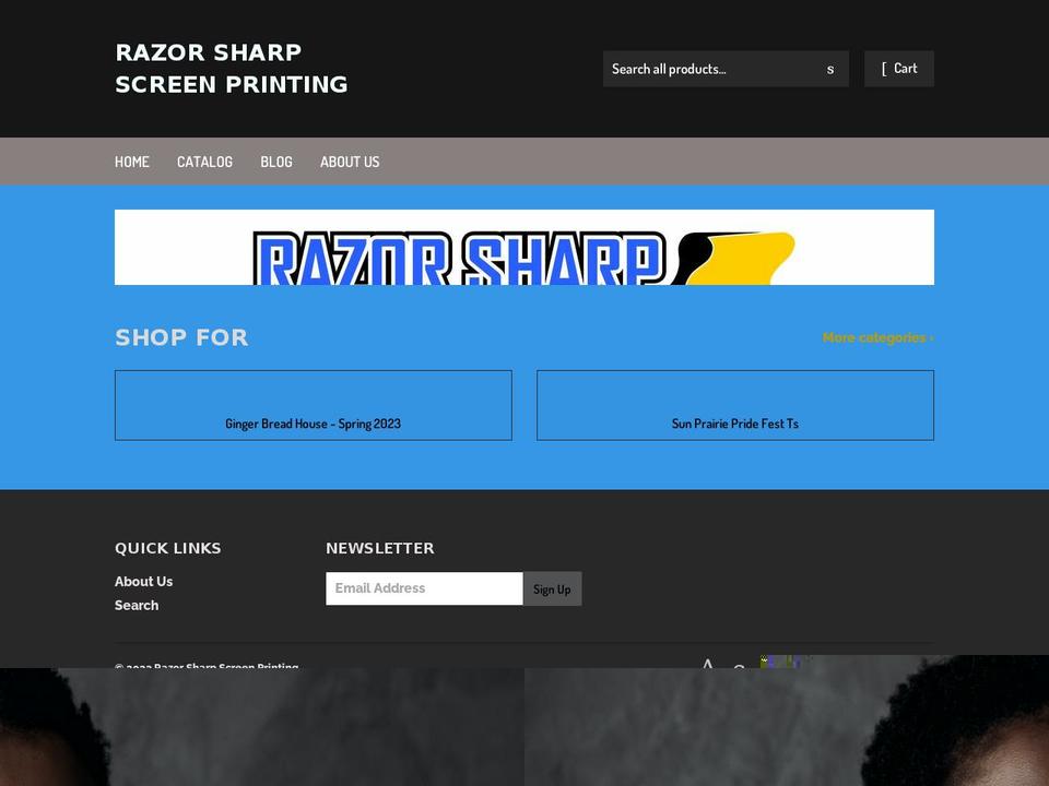 razor-sharp-screen-printing.myshopify.com shopify website screenshot