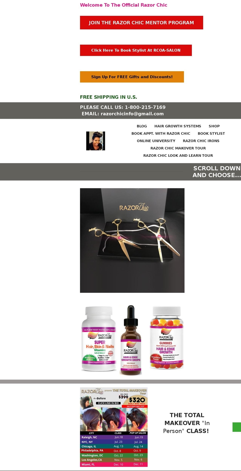razorchic.com shopify website screenshot