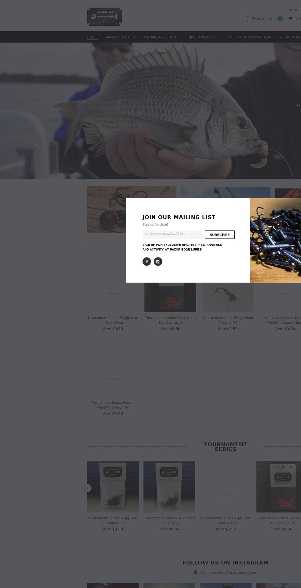 razoredgelures.com shopify website screenshot