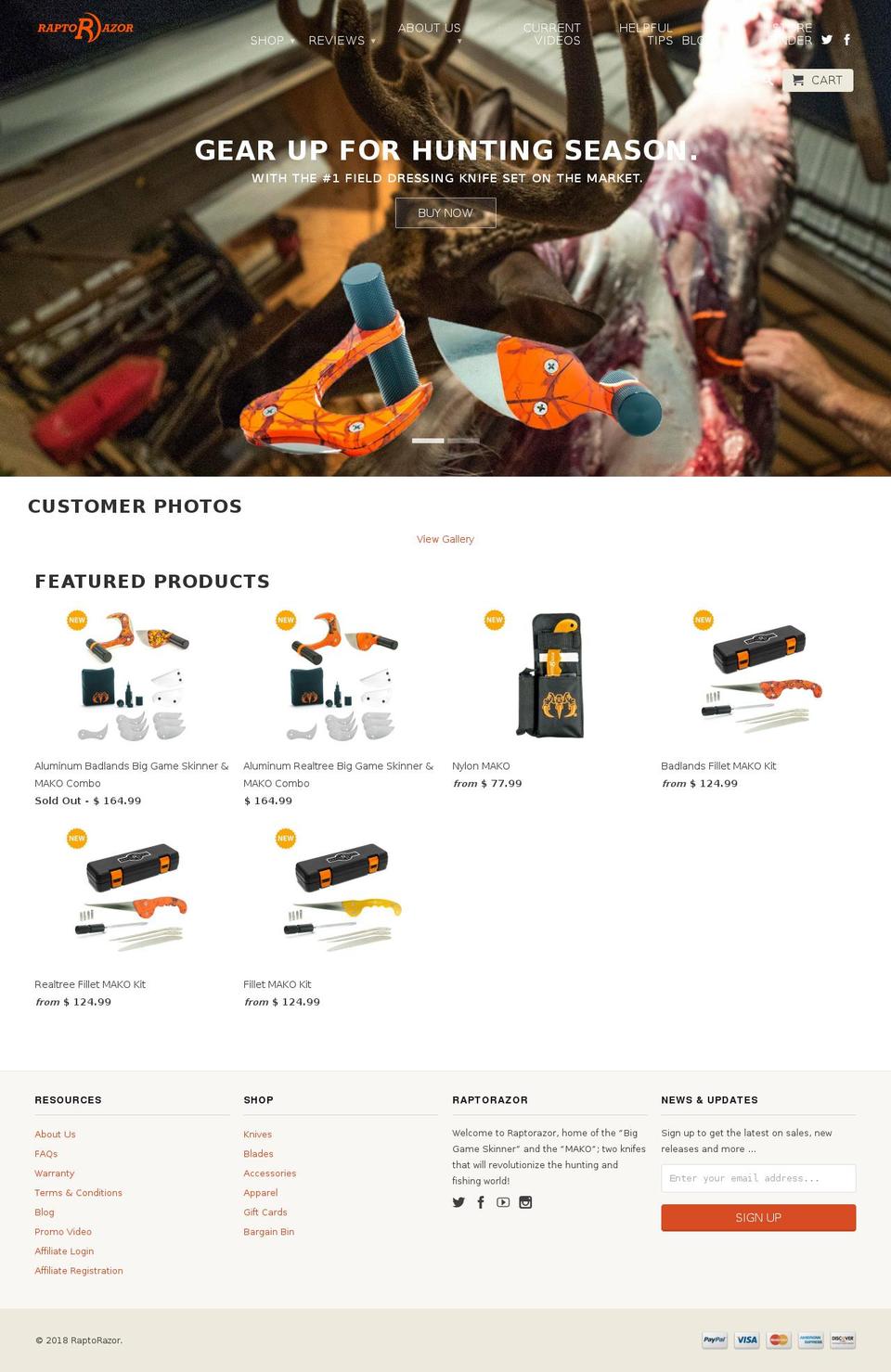 razorraptor.com — Shopify storefront screenshot