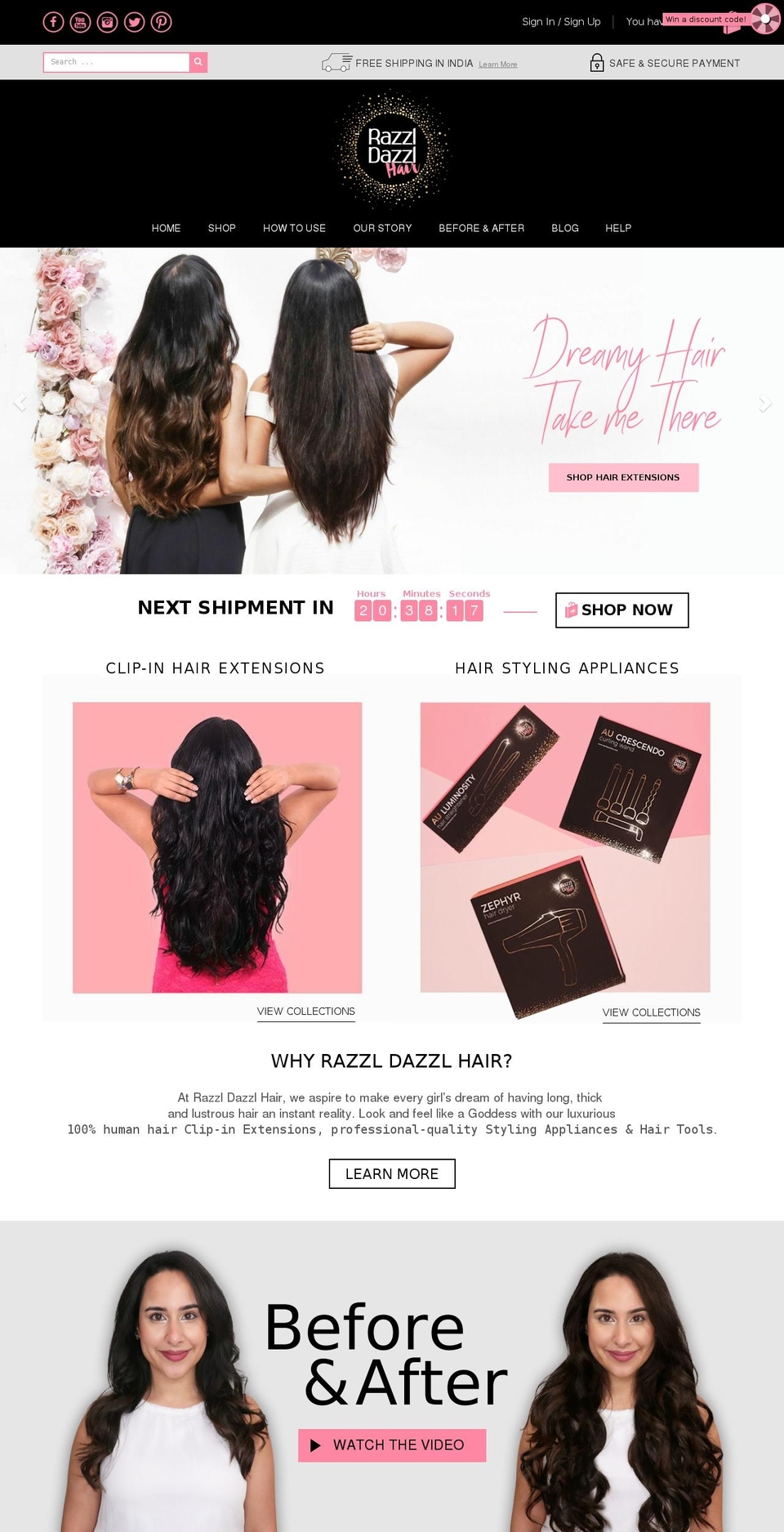 ap-windsrufing Shopify theme site example razzldazzlhair.com