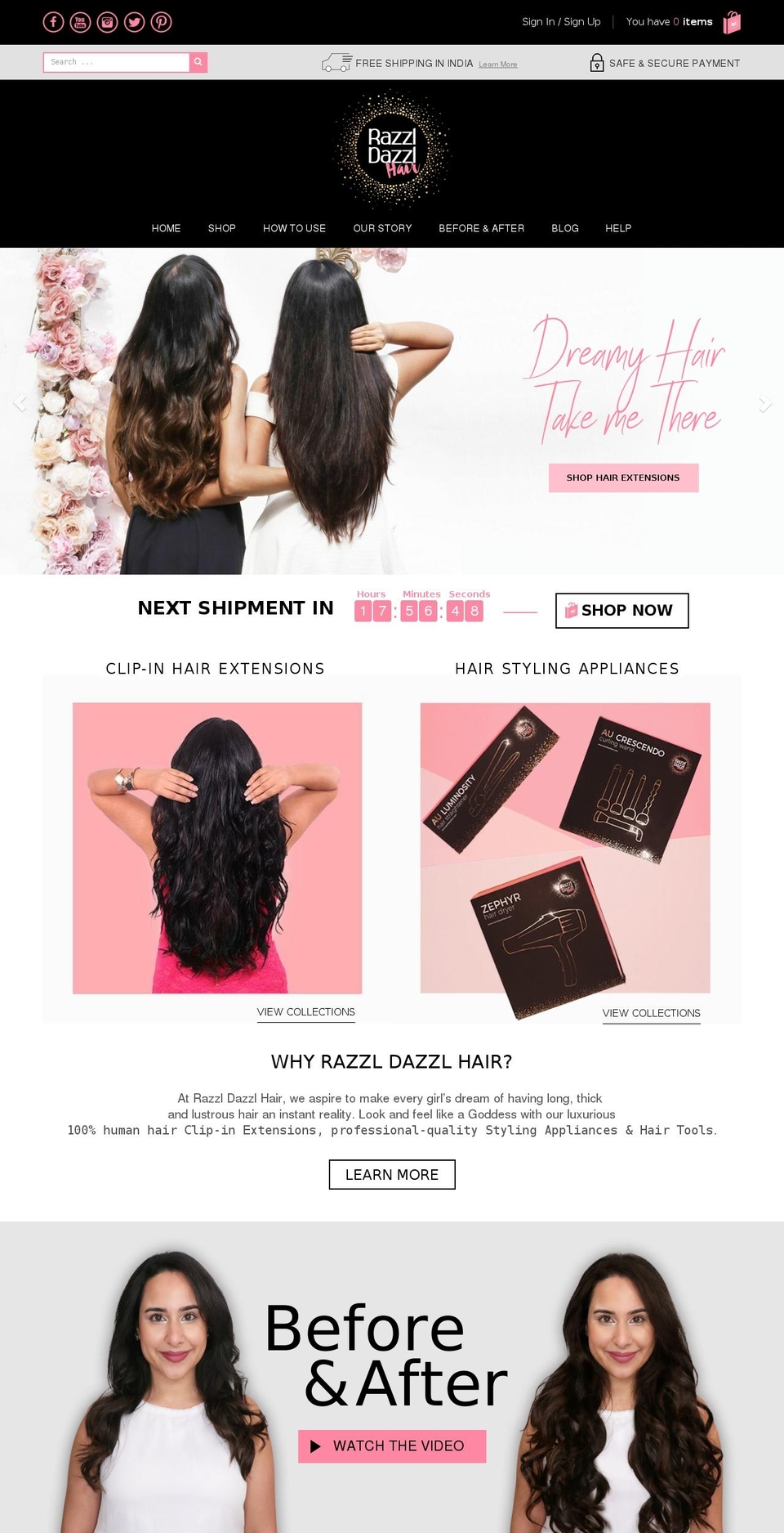 ap-windsrufing Shopify theme site example razzledazzlehair.com