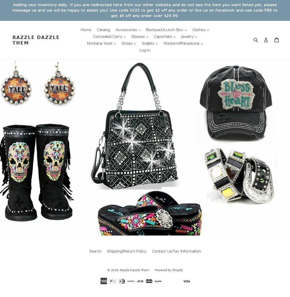 razzledazzlethem.net shopify website screenshot
