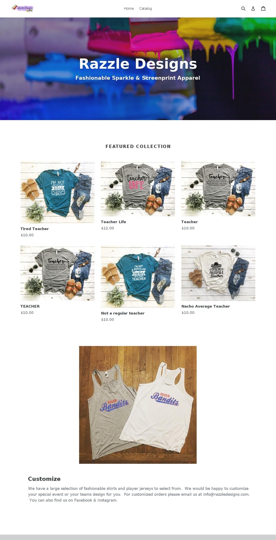 razzledesigns.com — Shopify storefront screenshot