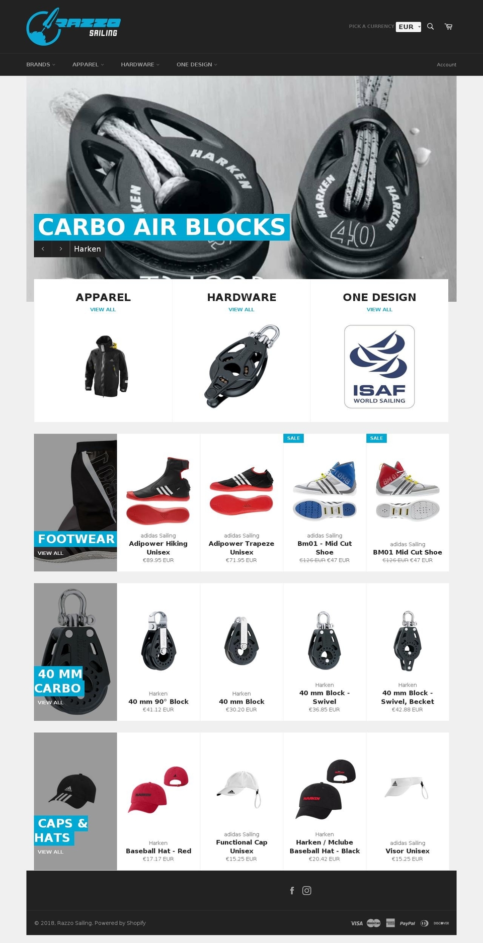 razzosailing.com shopify website screenshot