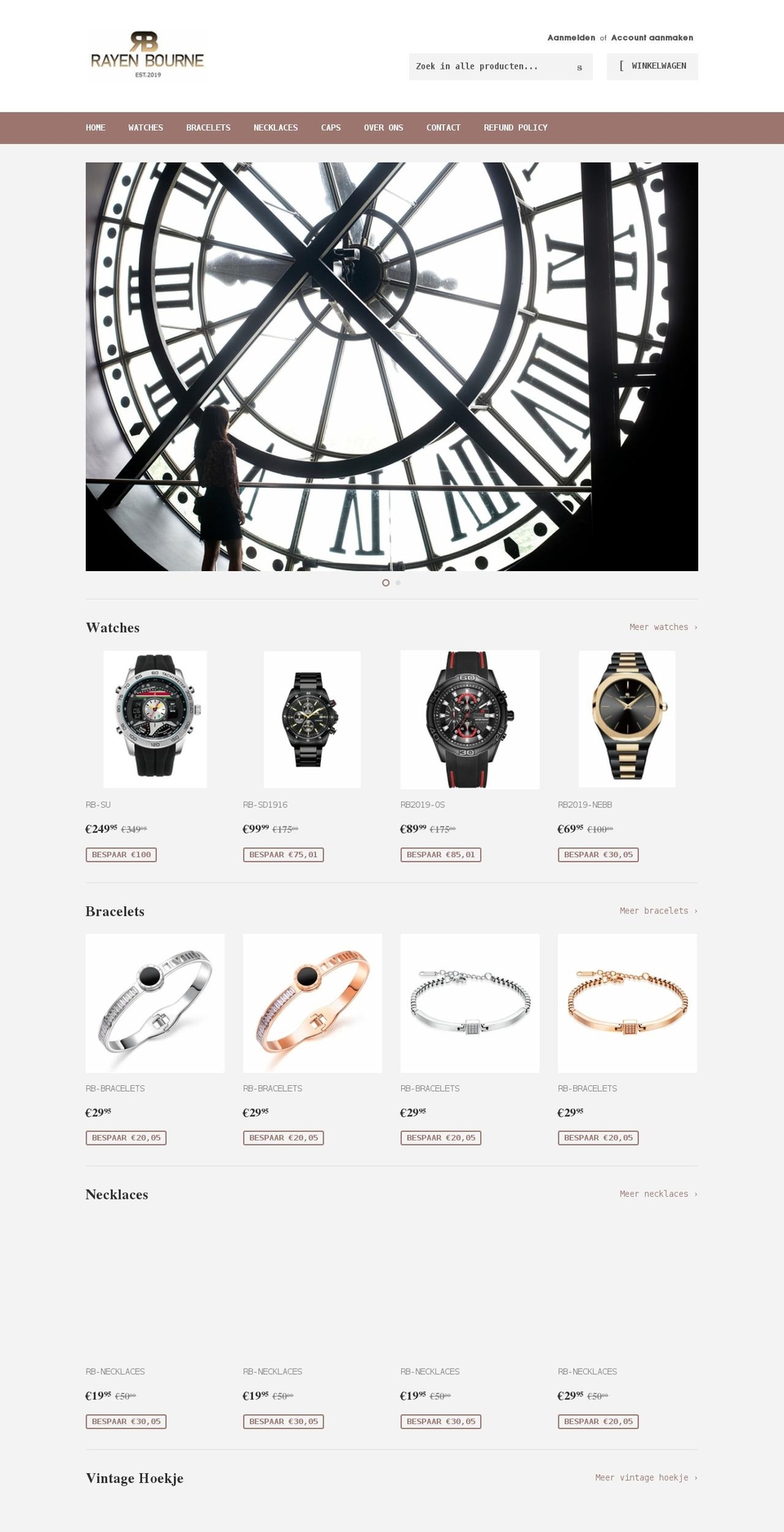 rb-watches.com shopify website screenshot