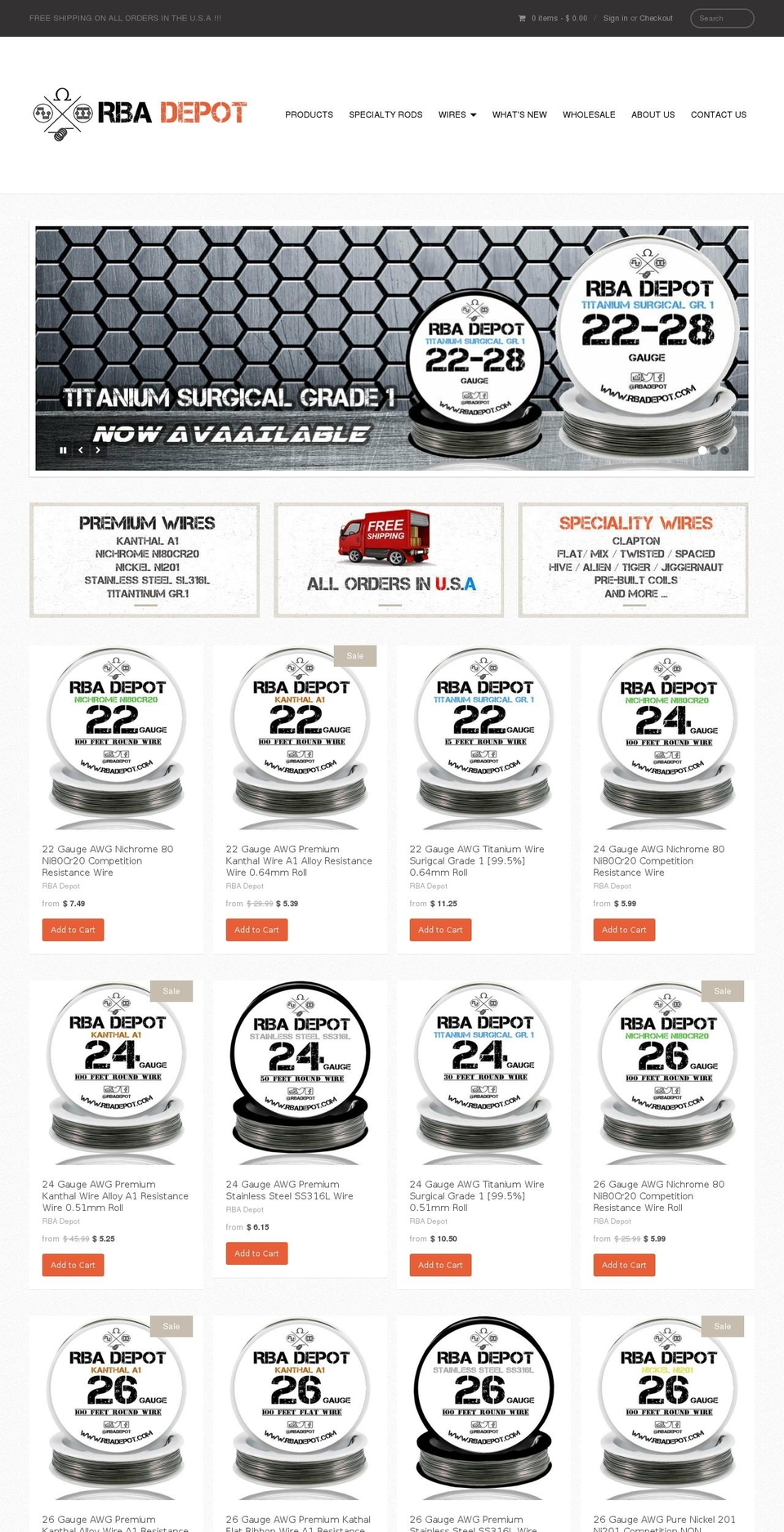 rbadepot.com — Shopify storefront screenshot