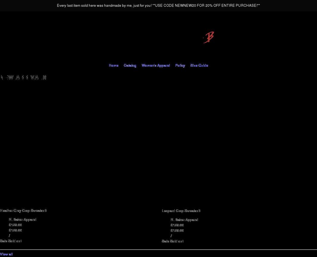 rbakerapparel.com shopify website screenshot