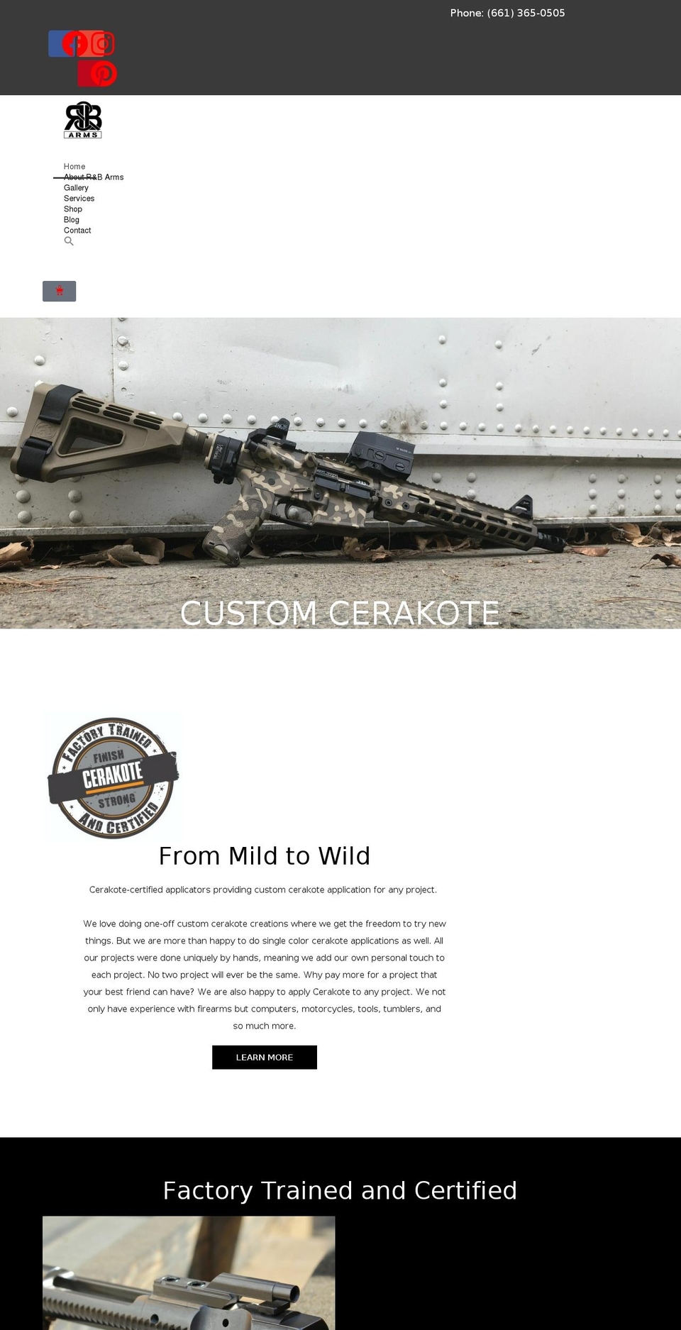 rbarmsusa.com — Shopify storefront screenshot
