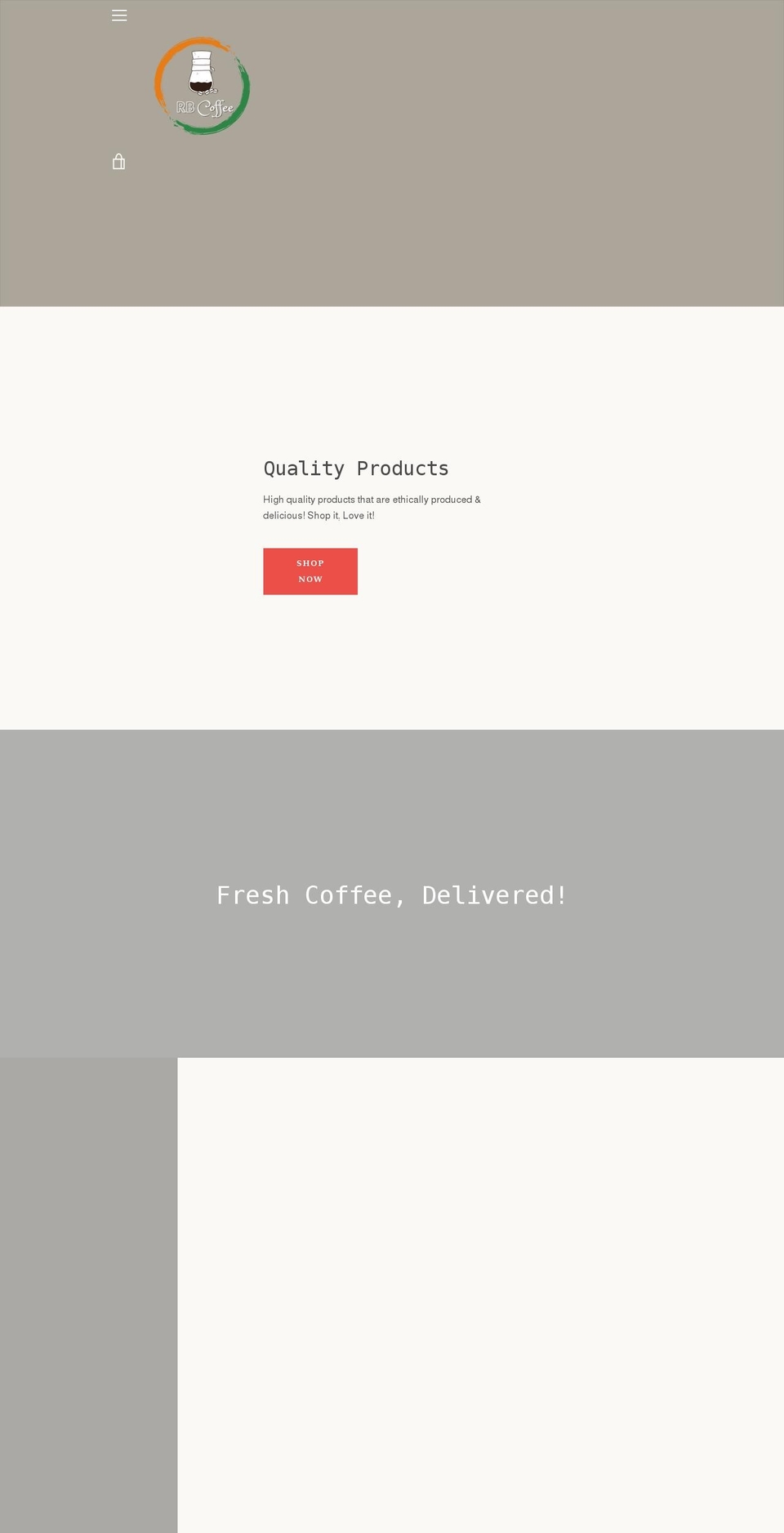 rbcoffee-shop.com shopify website screenshot