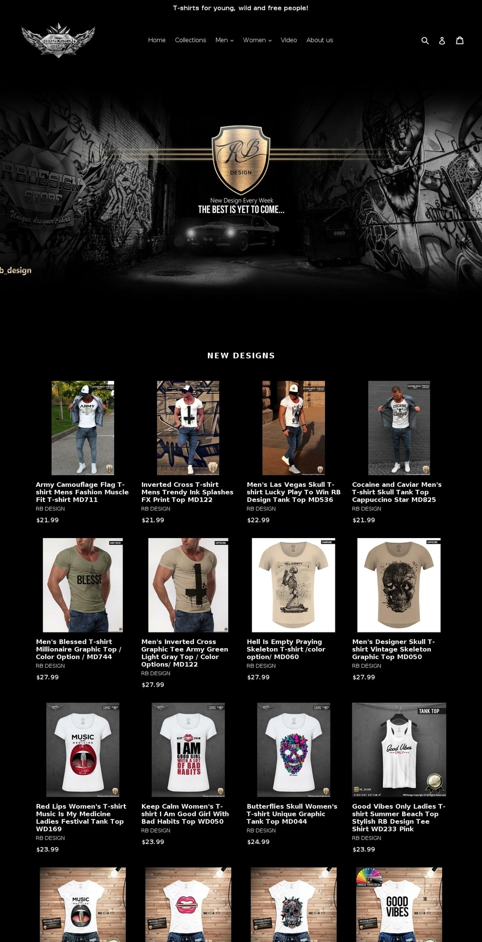 rbdesign-store.com shopify website screenshot
