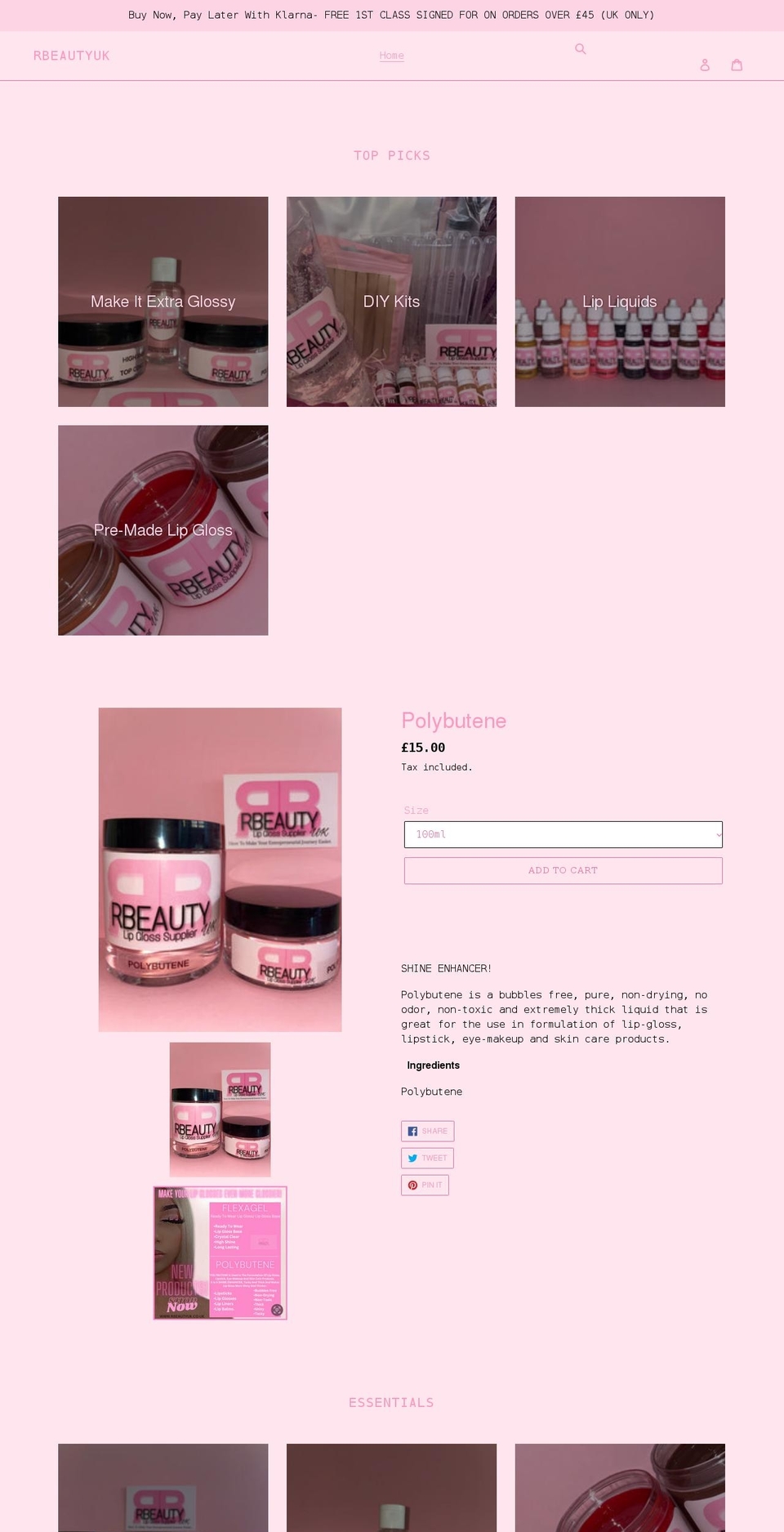 rbeautyuk.co.uk shopify website screenshot