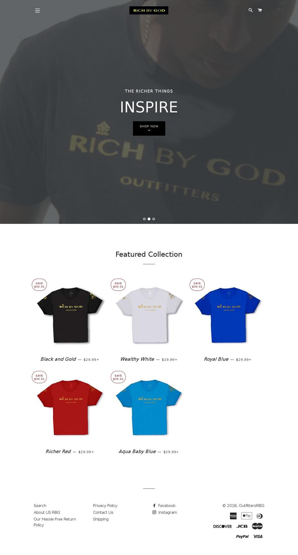 rbgoutfitters.com — Shopify storefront screenshot