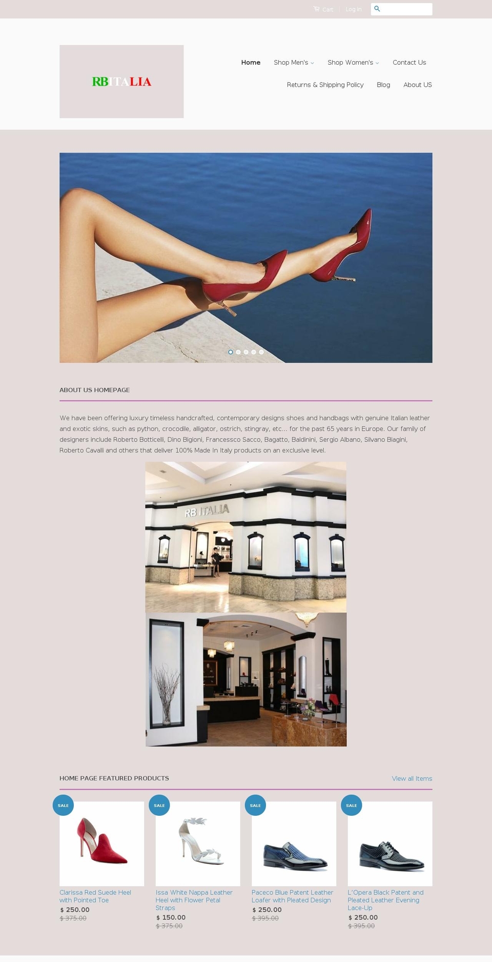 Classic - update Shopify theme site example rbitaly.com