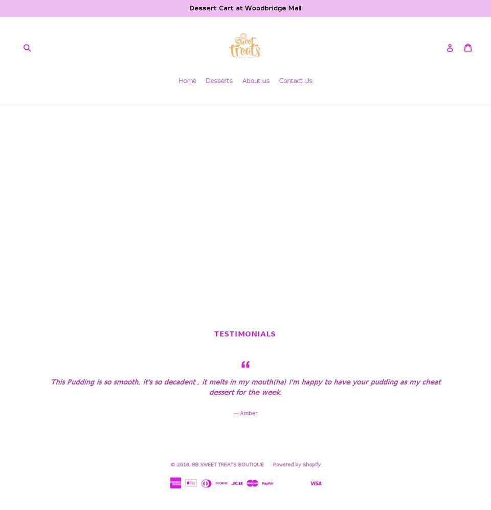rbsweettreats.com shopify website screenshot