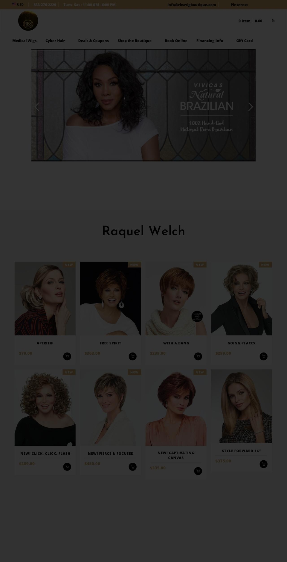 rbswigboutique.com — Shopify storefront screenshot