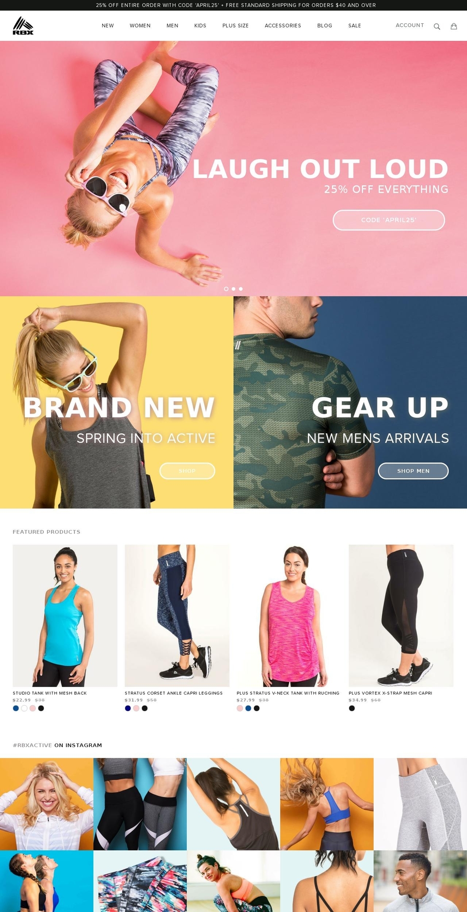 RBX Shopify theme site example rbxactive.com