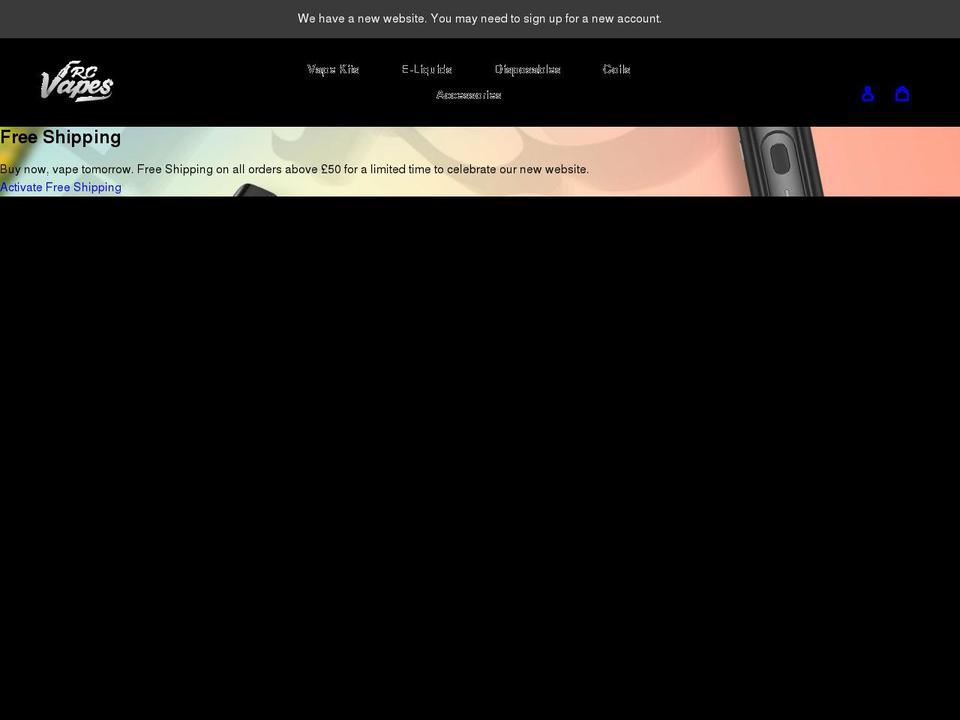 rc-vapes.co.uk shopify website screenshot