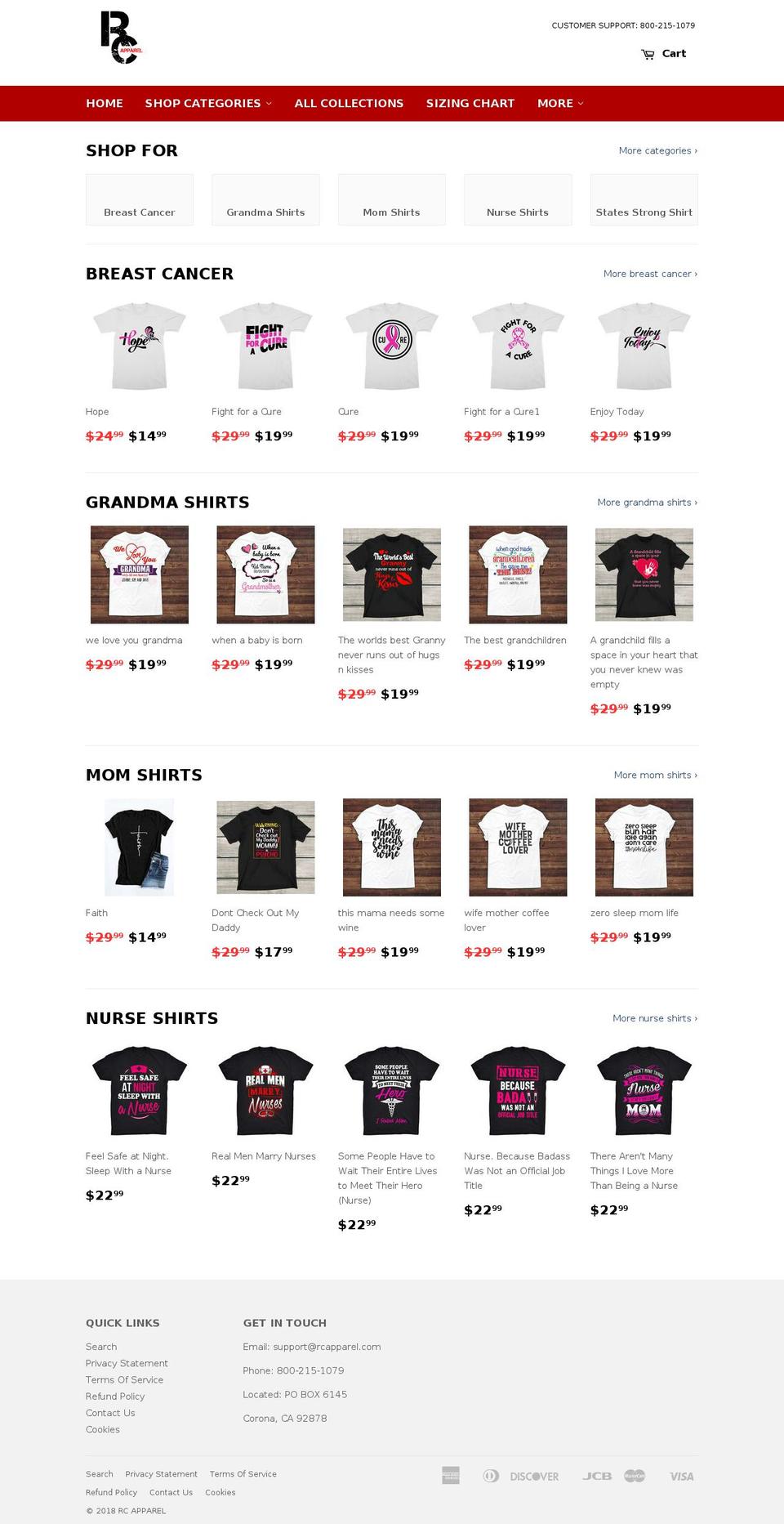 ThemeX Shopify theme site example rcapparel.com